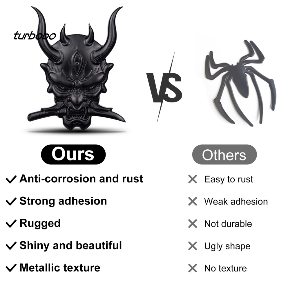 Miếng Dán Trang Trí Xe Hơi Tự Dính Chống Thấm Nước Hình Đầu Lâu Chiến Binh Nhật Bản 3D Sáng Tạo