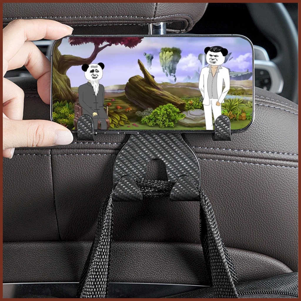 Giá Đỡ 4 Móc Treo Túi Xách Gắn Gối Tựa Đầu Xe Hơi