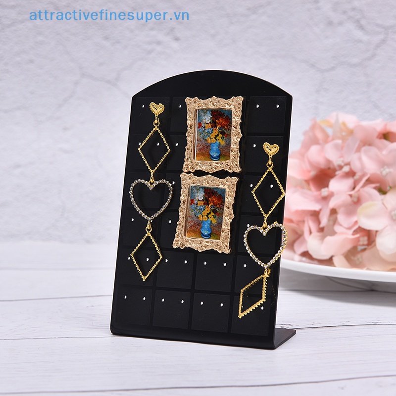 Giá Đỡ Trưng Bày Khuyên Tai 48 Lỗ Màu Đen / Trong Suốt