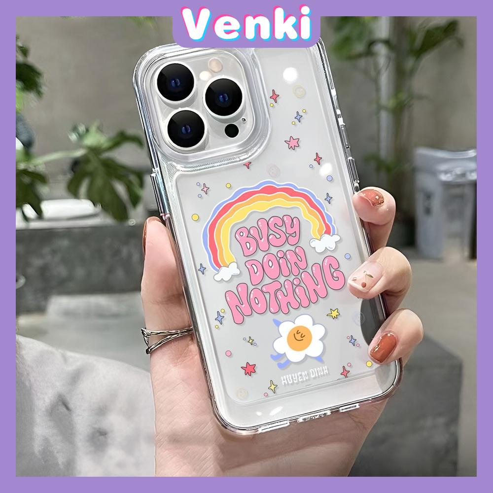 VENKI - Dành Cho Ốp Lưng iPhone 11 Clear Space Vỏ Acrylic Cứng Bảo Vệ Chống Sốc Camera Cầu Vồng Lãng Mạn Hi Tương Thích Với iPhone 14 13 Pro Max iPhone 12 Pro Max XR 7Plus 8Plus