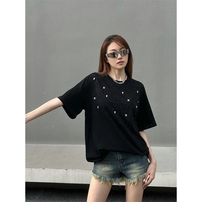 M-m-áo Thun Tay Ngắn Cổ Tròn Họa Tiết Đầu Lâu Bầu Trời Đầy Sao Thời Trang Xu Hướng R78Wy