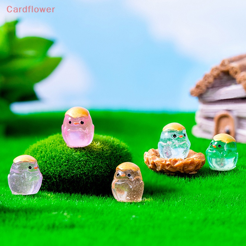 Bộ 5 Tượng Gà Con Phát Sáng Dùng Trang Trí Tiểu Cảnh Mới