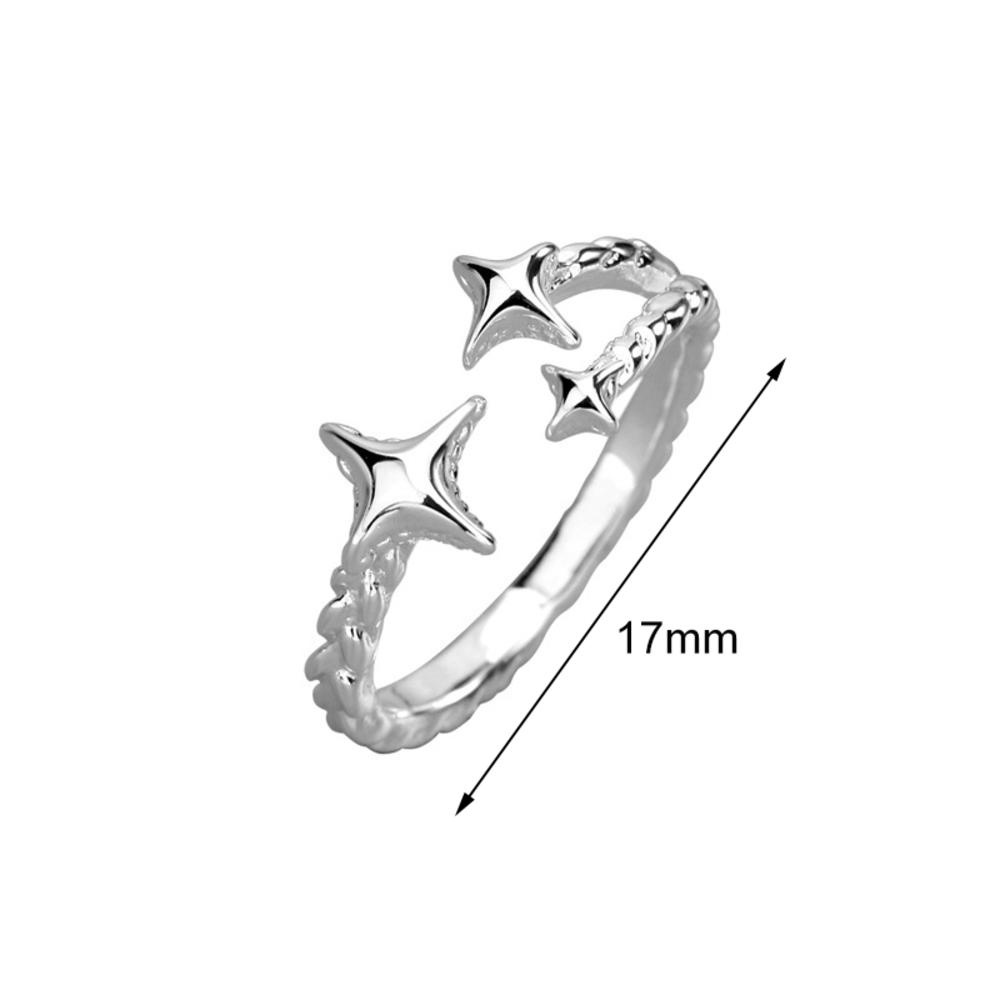 Nhẫn Hở Y2k Hình Ngôi Sao Năm Cánh Phát Sáng Trong Bóng Tối Phong Cách Punk Cổ Điển