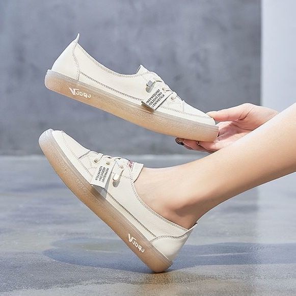 Giày thể thao Da Mềm Màu Trắng Thời Trang Xuân Hè 2022 Cho Nữ AA6440