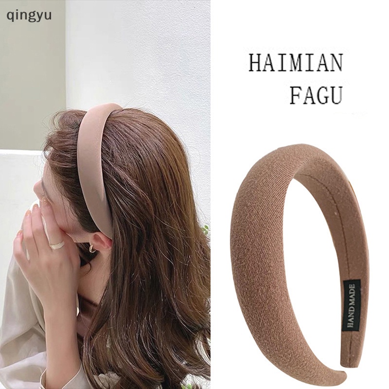 Băng Đô Cài Tóc Bằng Xốp Phối Nhung Dày Dặn Thời Trang Xinh Xắn Cho Nữ