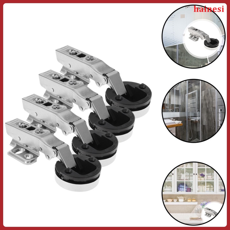 Set 4 Bản Lề Cửa Kính Màu Bạc Chất Lượng Cao