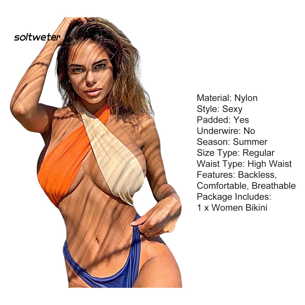 Bộ Đồ Bơi Một Mảnh Thiết Kế Chéo Dây Phong Cách Thể Thao Gợi Cảm Dành Cho Nữ