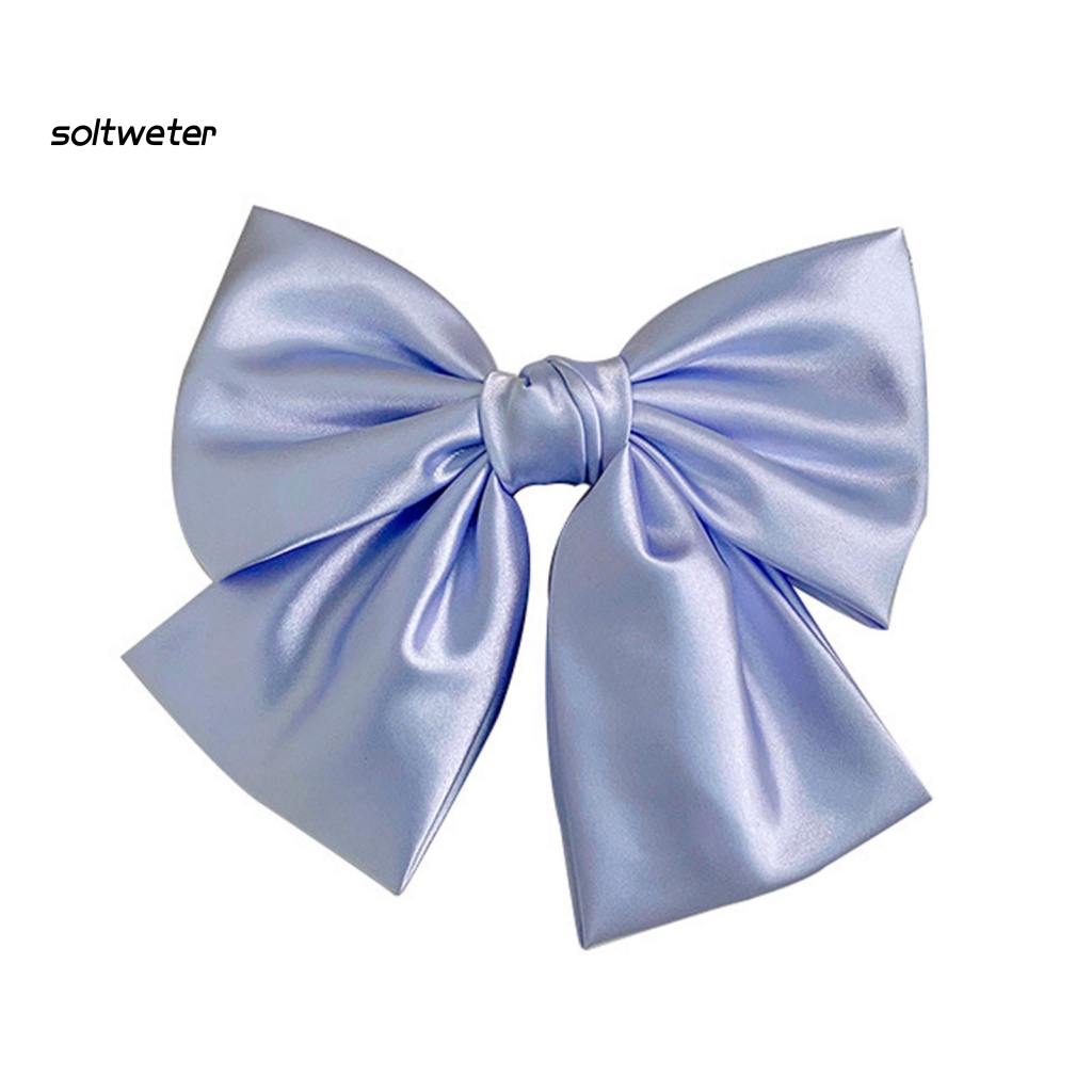 Kẹp Tóc Đính Nơ Bằng Vải Satin Cỡ Lớn Thời Trang Cho Nữ