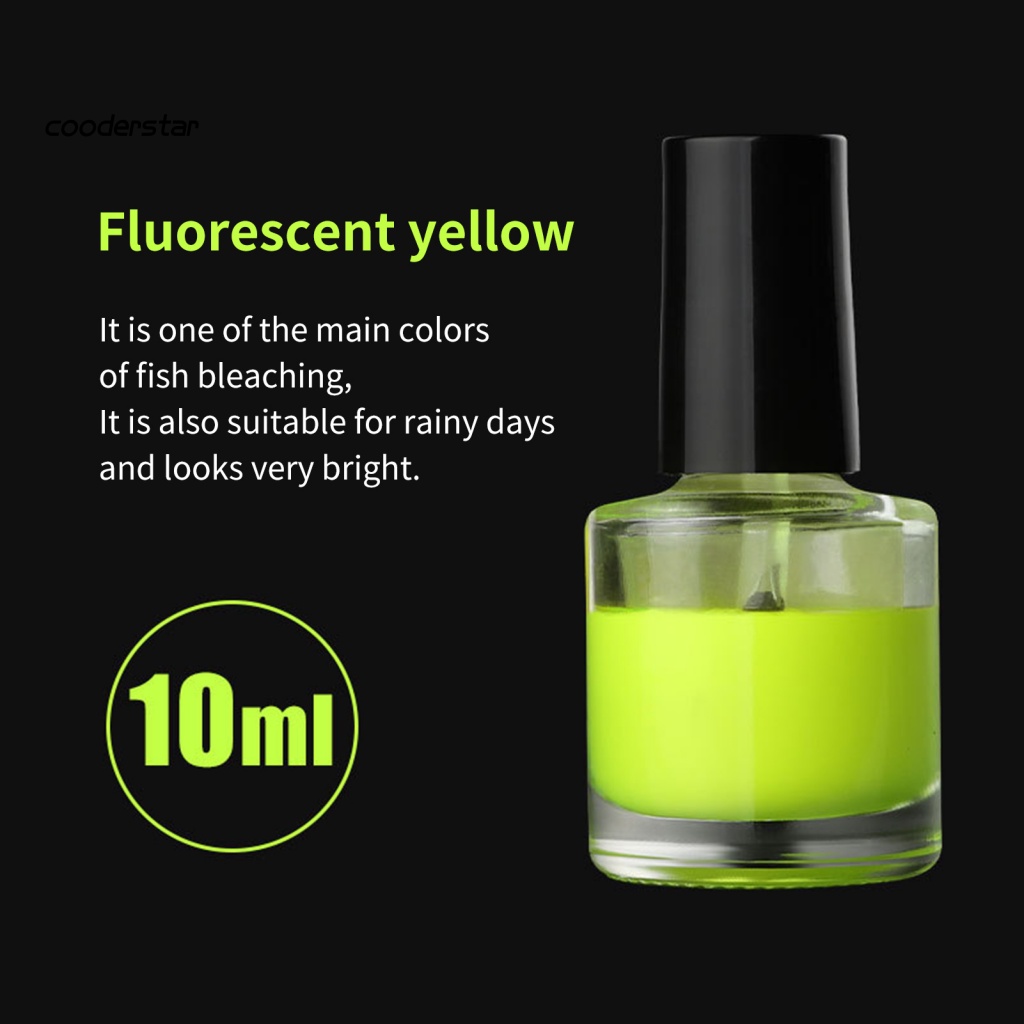 Sơn Dạ Quang 10ml Chống Thấm Nước Mềm Mịn Gắn Đuôi Phao Nổi Cho Câu Cá