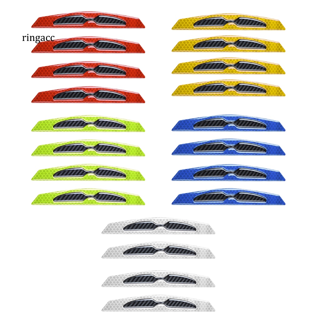 Bộ 4 Dải Dán Bảo Vệ Cạnh Cửa Xe Hơi Phản Quang Chống Va Chạm