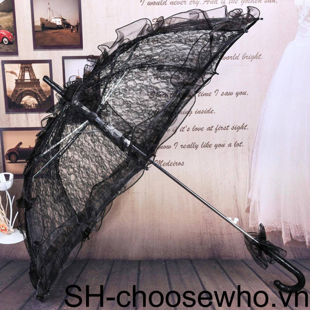 Dù Ren Tay Cầm Thanh Lịch Dùng Trang Trí Đám Cưới / Buổi Hòa Nhạc Trên Sân Khấu