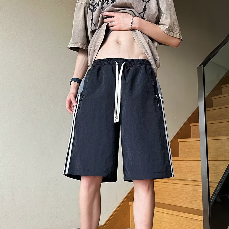 Quần Short Thể Thao Ống Rộng Họa Tiết Kẻ Sọc Thời Trang Mùa Hè Cho Nam