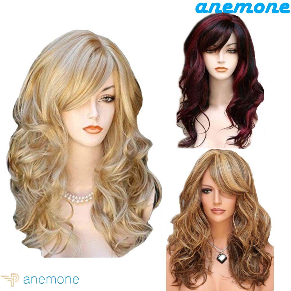 ANEMONE Tóc Giả Dài Xoăn Tự Nhiên Bằng Sợi Tổng Hợp Thời Trang Cho Nữ