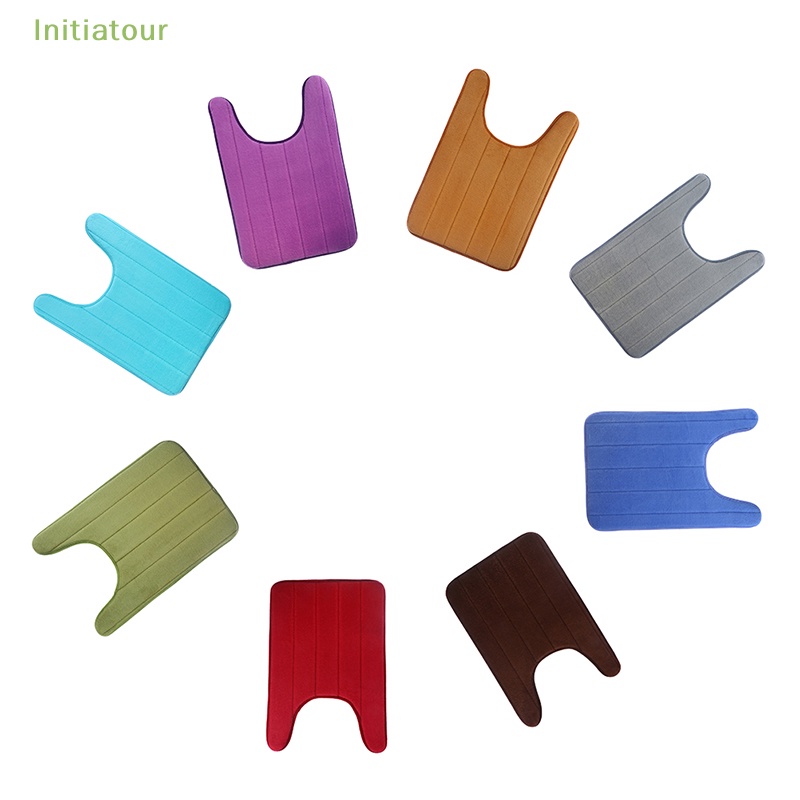 [InitiatourV] Thảm Xốp Lót Sàn Nhà Tắm / Toilet Hình Chữ U Bằng Lông Cừu San Hô Trang Trí Nhà Cửa