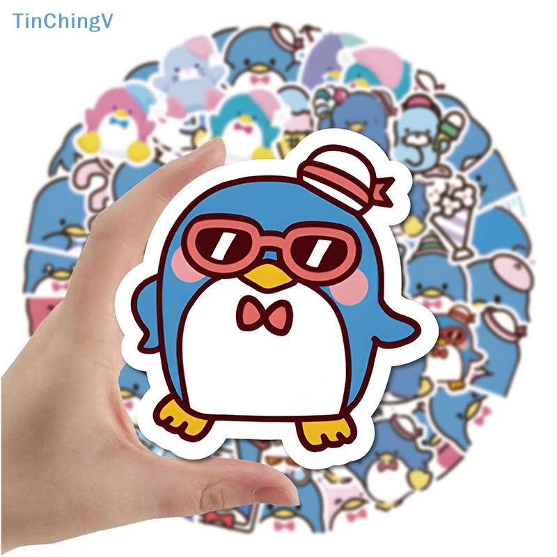 Bộ 64 Miếng Dán Họa Tiết Chim Cánh Cụt Hoạt Hình Chống Thấm Nước Trang Trí Laptop / Vali / Điện Thoại