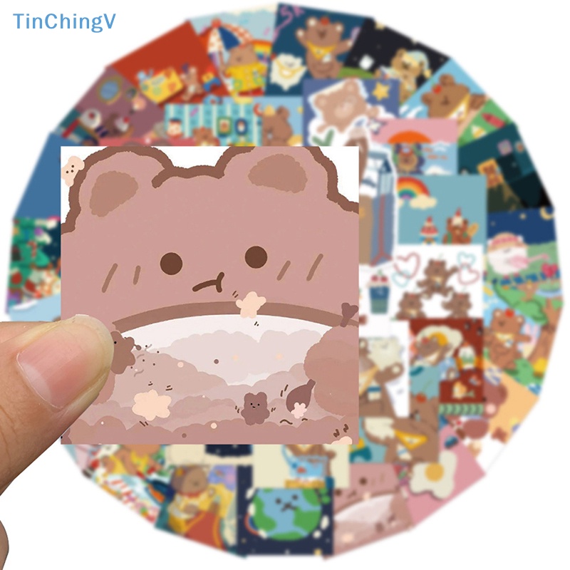 Bộ 40 Miếng Dán Hình Gấu Hoạt Hình Graffiti Trang Trí Xe Hơi / Guitar / Laptop / Ipad