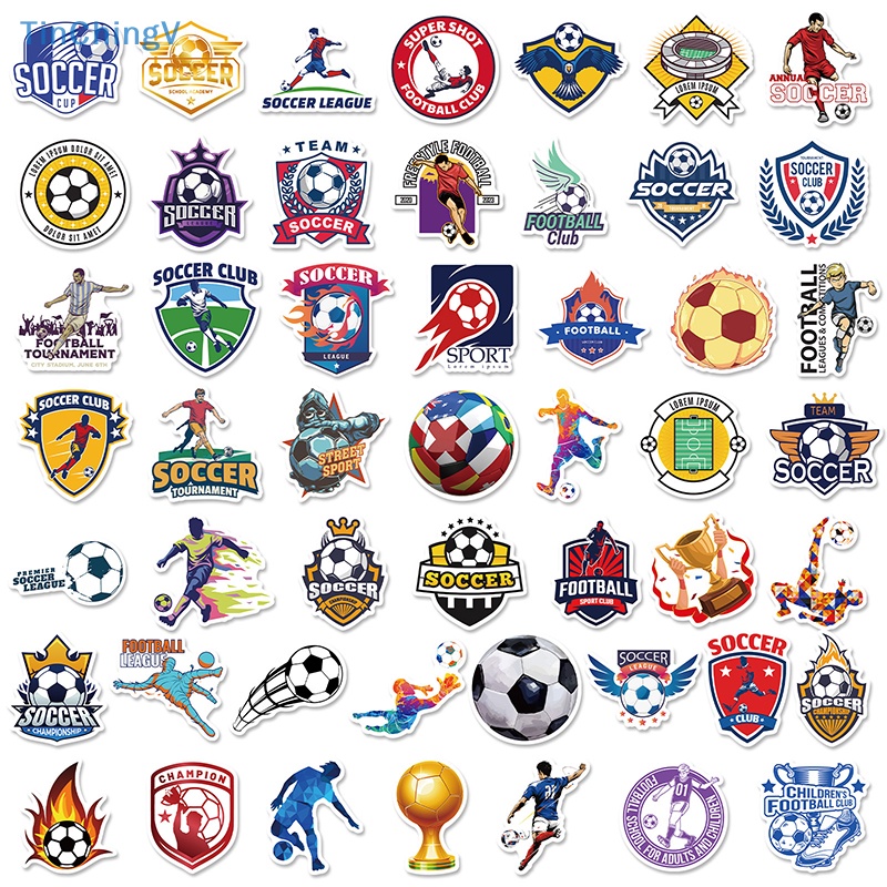 [TinChingV] Set 50 Miếng Dán Graffiti Hình Bóng Đá Tiếng Anh / Bóng Đá / Laptop / Xe Hơi / Guitar