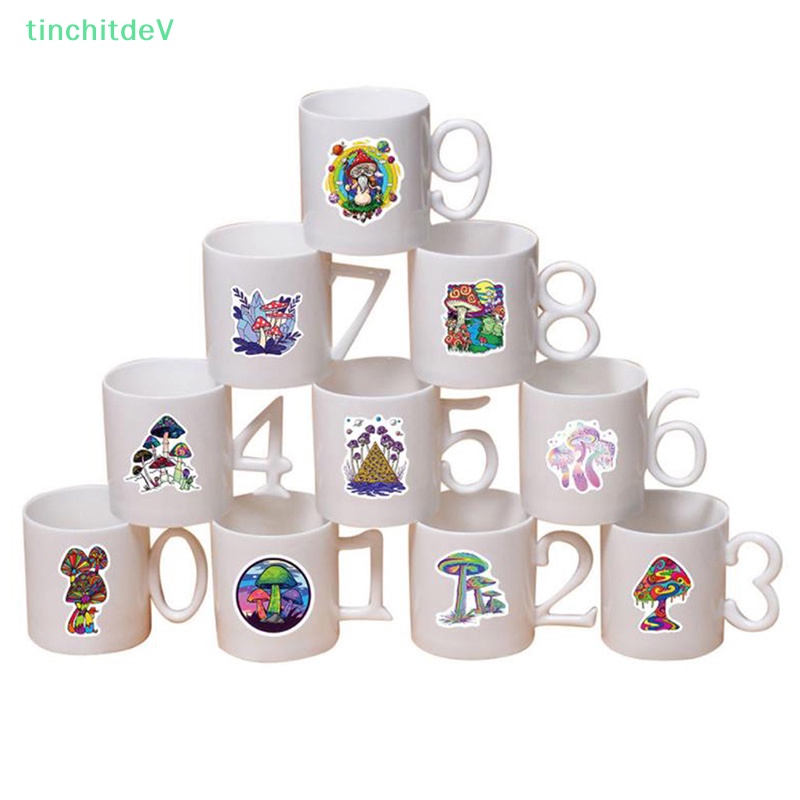 Bộ 50 Miếng Dán Hình Nấm Graffiti Trang Trí Đàn Guitar / Laptop / Ván Trượt