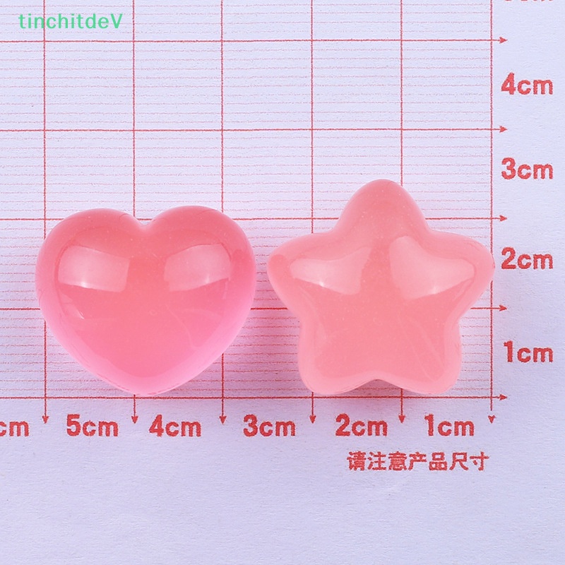 [TinchitdeV] Bộ 5 Ngôi Sao / Trái Tim Hoạt Hình Mini Bằng Nhựa Resin Phát Sáng Trang Trí Tiểu Cảnh