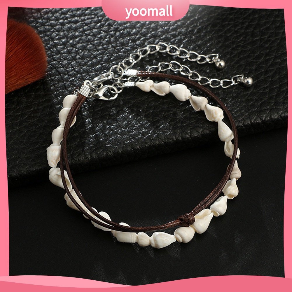 Set 2 Lắc Chân Đính Vỏ Sò Phong Cách Bohemia Thời Trang Cho Nữ