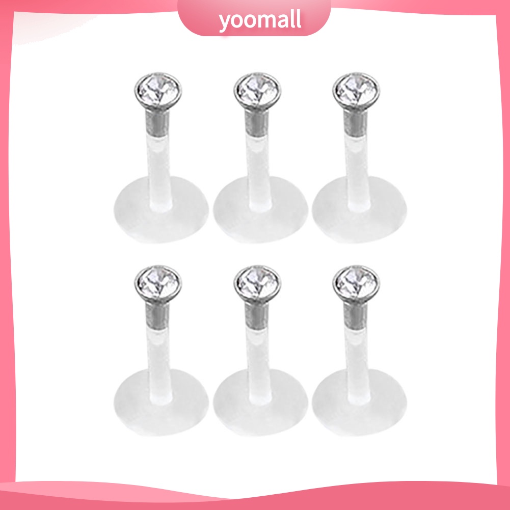 Set 10 Khuyên Môi Bằng Acrylic Đính Đá Cá Tính