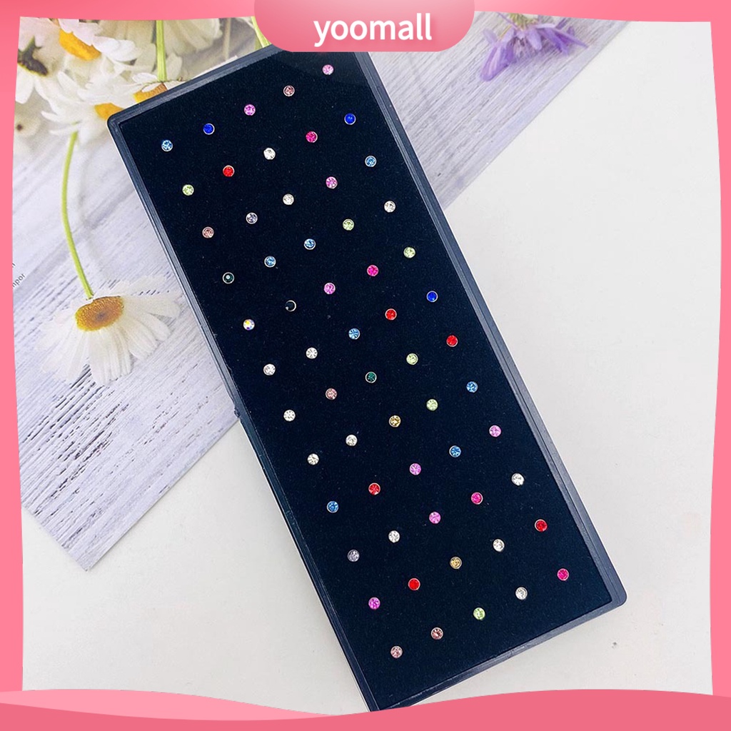 Bộ 60 Khuyên Mũi Bằng Thép Không Gỉ Đính Đá Lấp Lánh Quyến Rũ