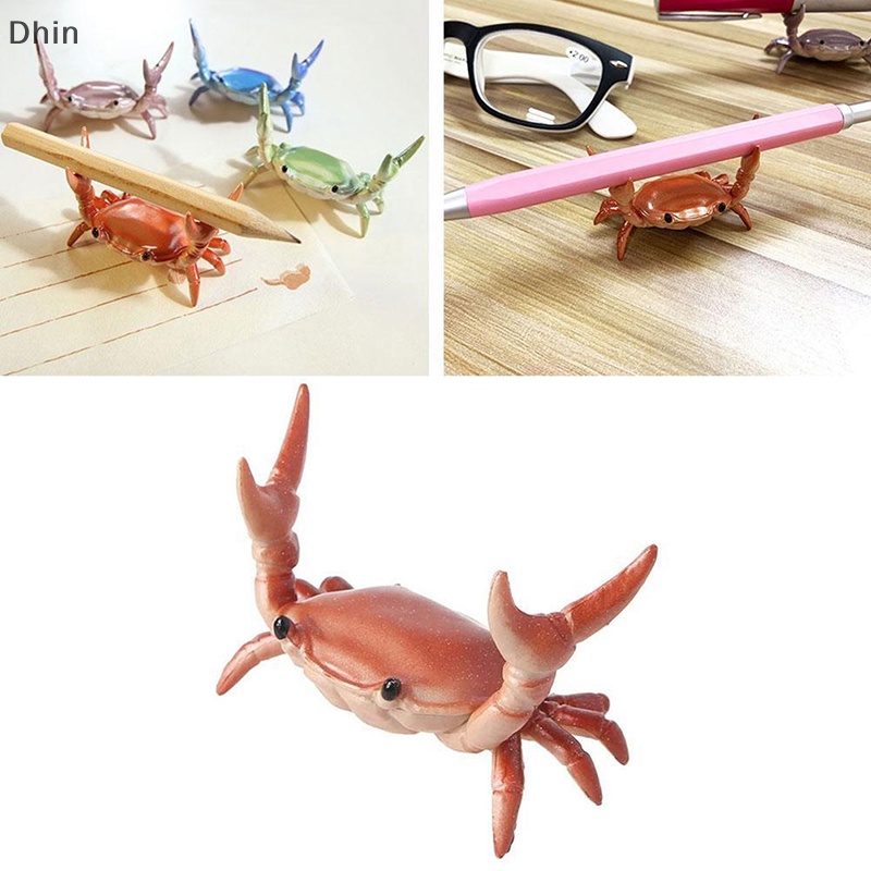 [Dhin] Creative Cute Crab Pen Holder Weightlifg Crabs Penholder Storage Rack COD