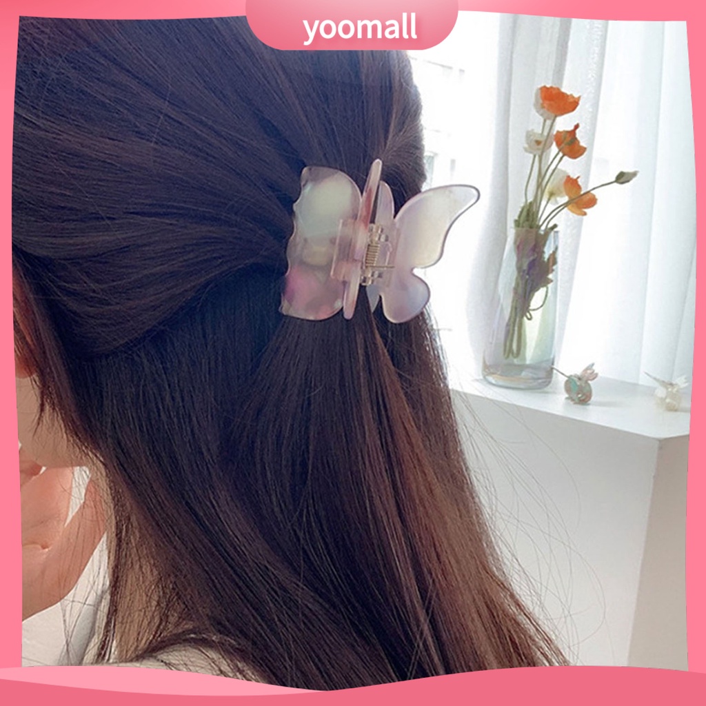 Kẹp Tóc Càng Cua Hình Bướm Màu Sắc Gradient Axit Acetic Ngọt Ngào Ổn Định