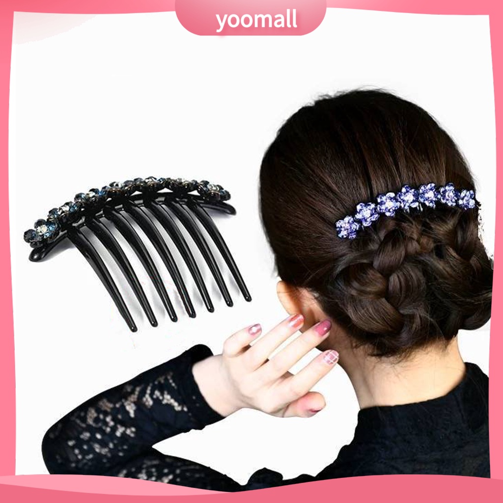Lược Cài Tóc 7 Răng Đính Đá Chống Trượt Xinh Xắn Cho Cô Dâu