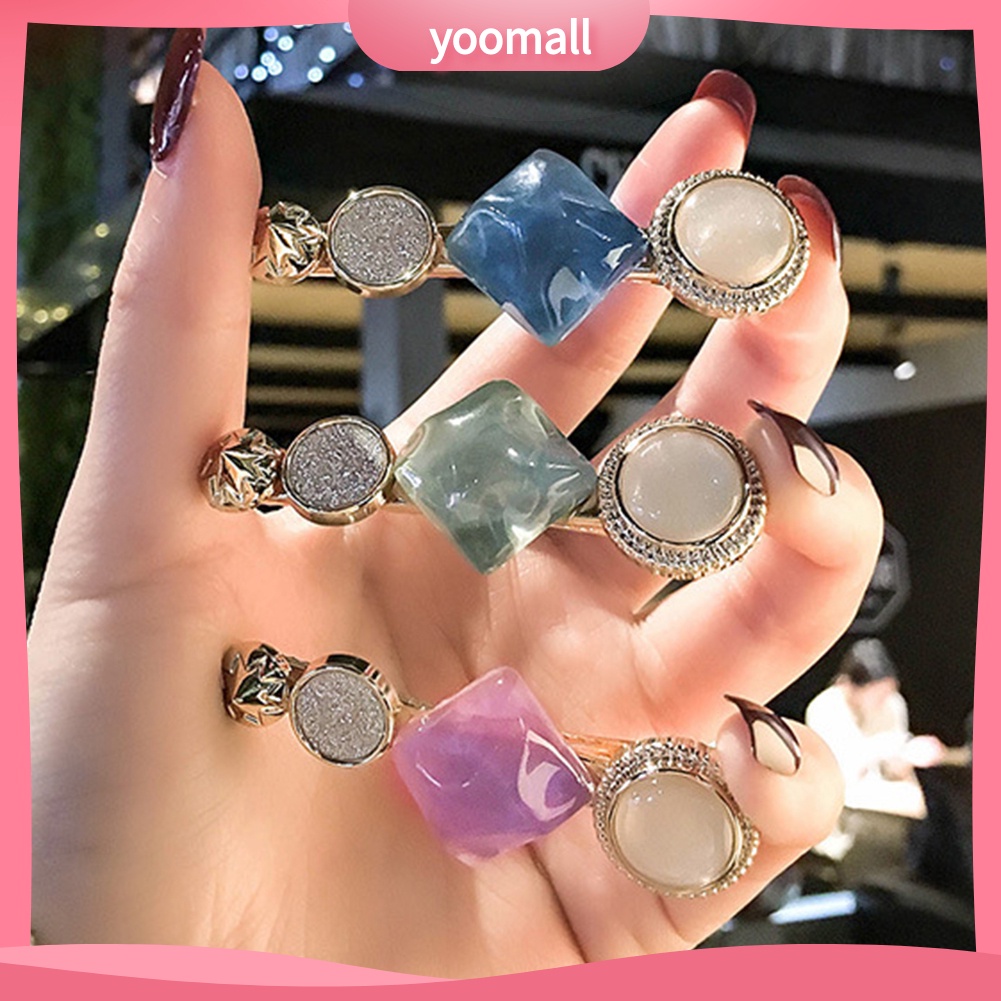 Kẹp Tóc Nữ Hình Tròn / Vuông Kiểu Dáng Thời Trang