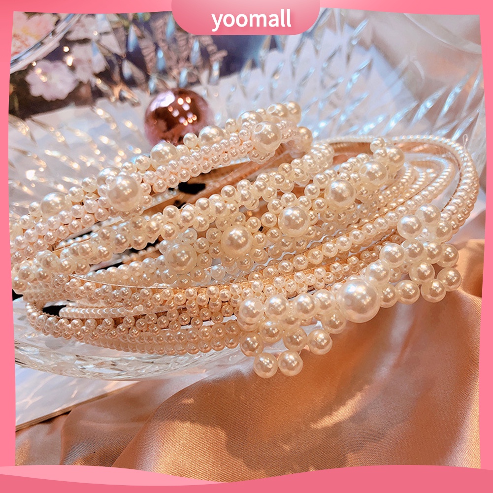 Băng Đô Cài Tóc Đính Hạt Ngọc Trai Giả Thanh Lịch Cho Nữ