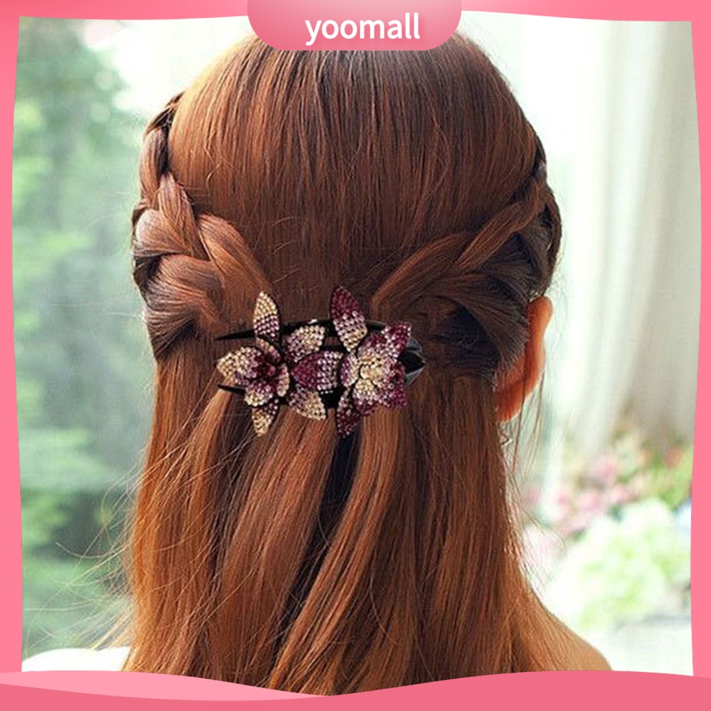 Kẹp Tóc Đính Đá Lấp Lánh Chống Trượt Tiện Dụng