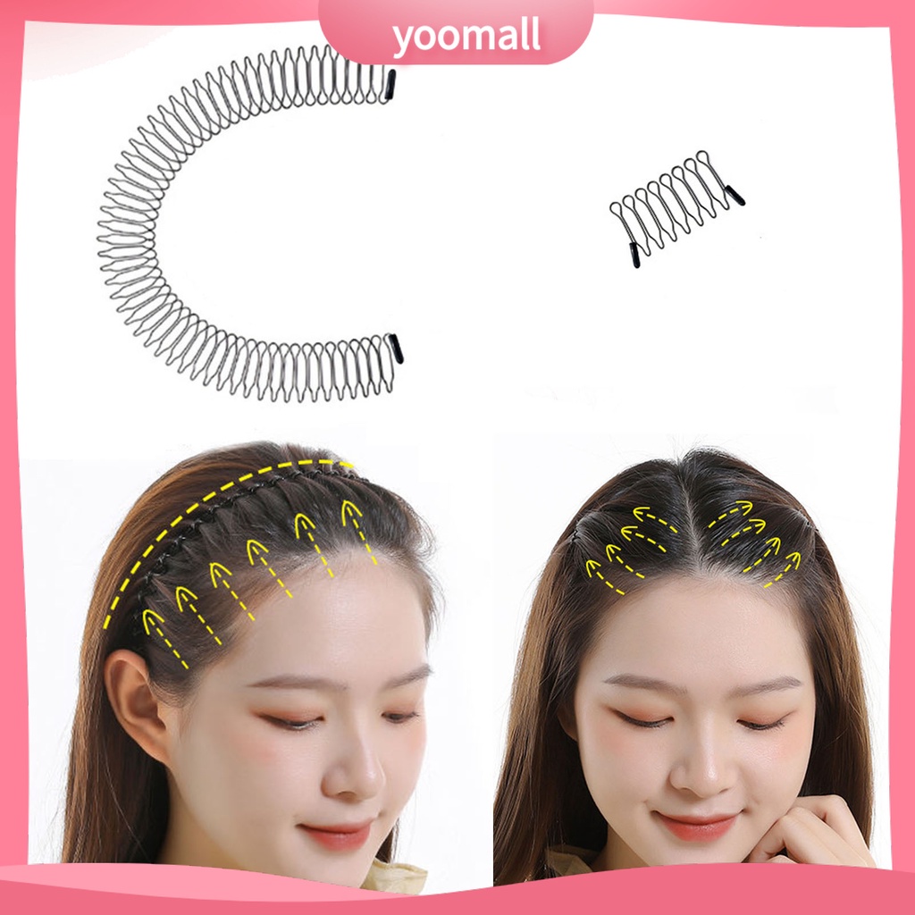 Băng Đô Ngắn Cài Tóc Vô Hình Màu Trơn Co Giãn Tốt Chống Trượt Trọng Lượng Nhẹ Dành Cho Nữ