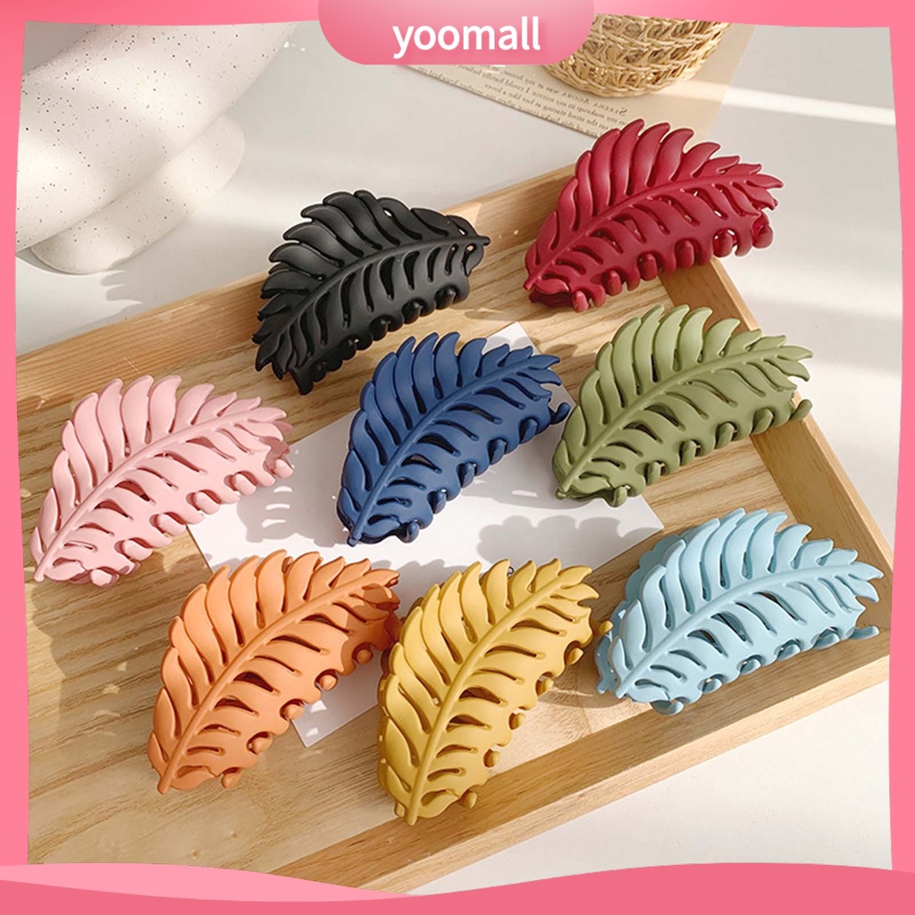 Kẹp Tóc Càng Cua Hình Chiếc Lá Màu Nhám Siêu Mượt