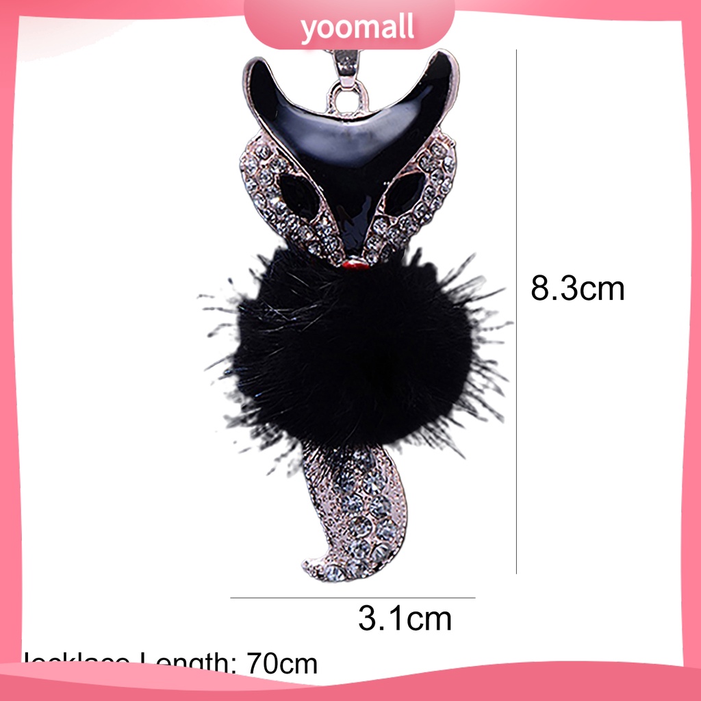 Vòng cổ Dài Mặt Hình Cáo Phối Lông Giả Dễ Thương Thời Trang Cho Nữ
