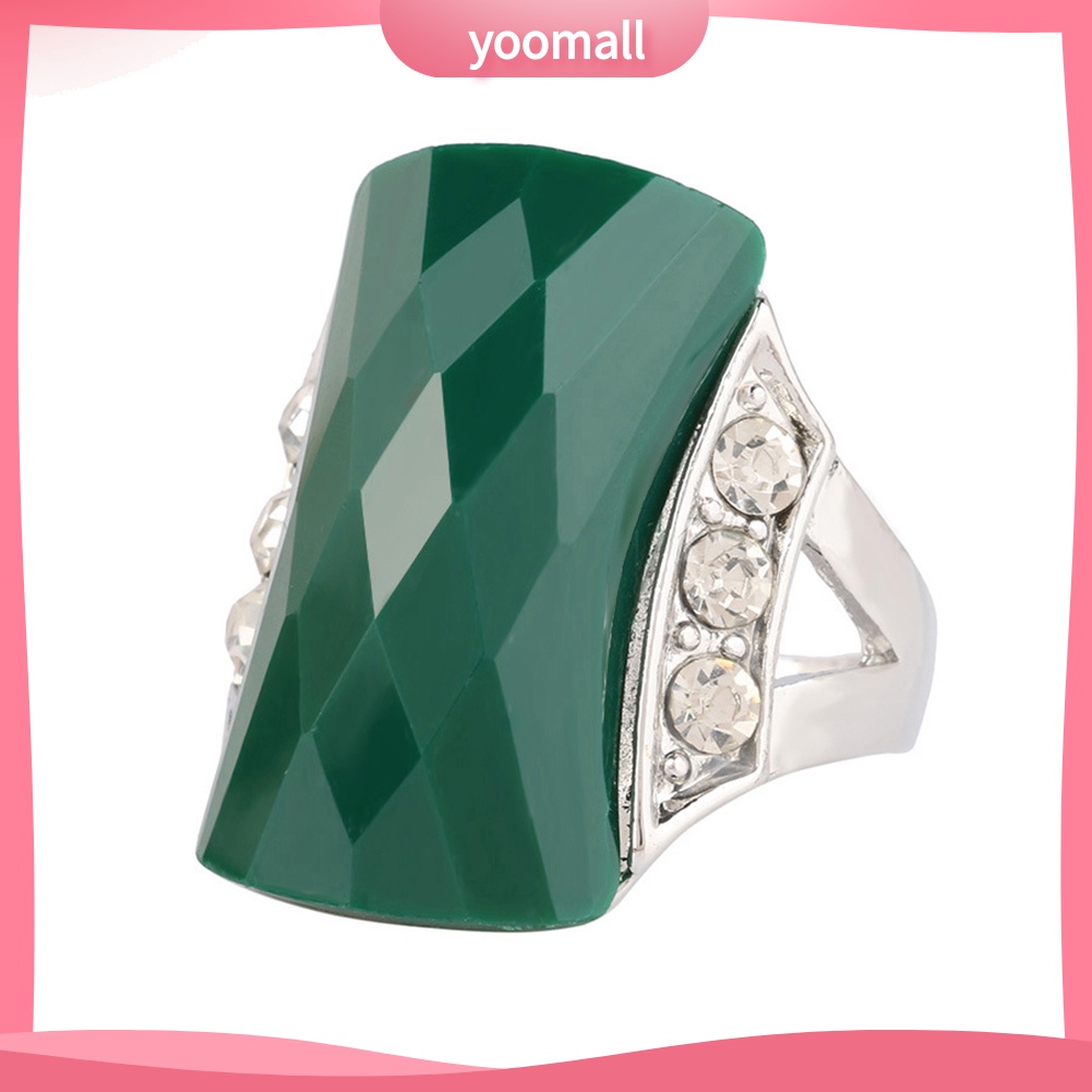 Nhẫn Đính Đá Resin Phong Cách Bohemia Cổ Điển Cho Nữ