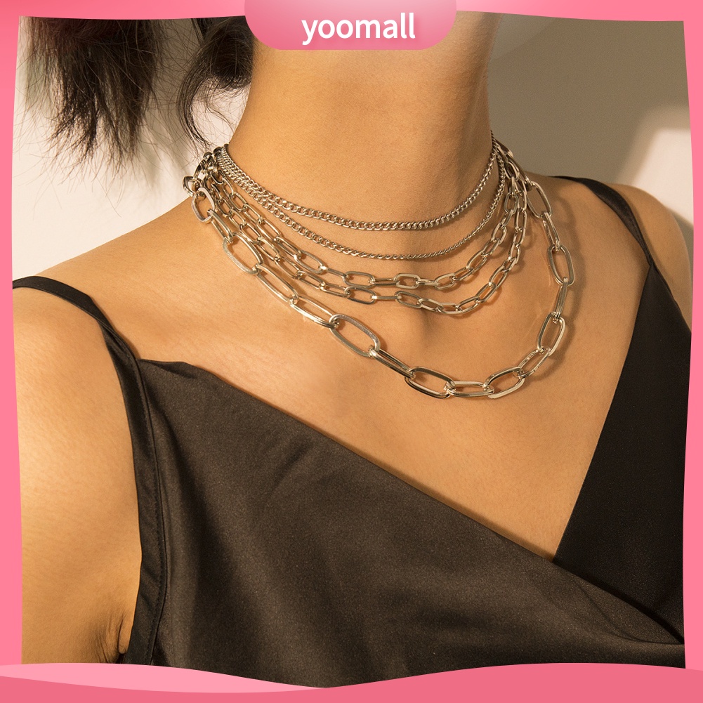 Vòng cổ Nhiều Lớp Phong Cách Punk Thời Trang Dành Cho Nữ