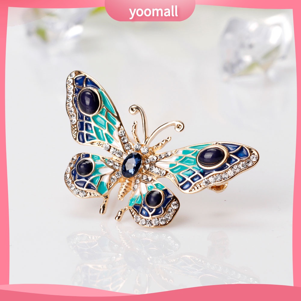 Ghim Cài Áo Hình Bướm Đính Đá Nhân Tạo Thời Trang