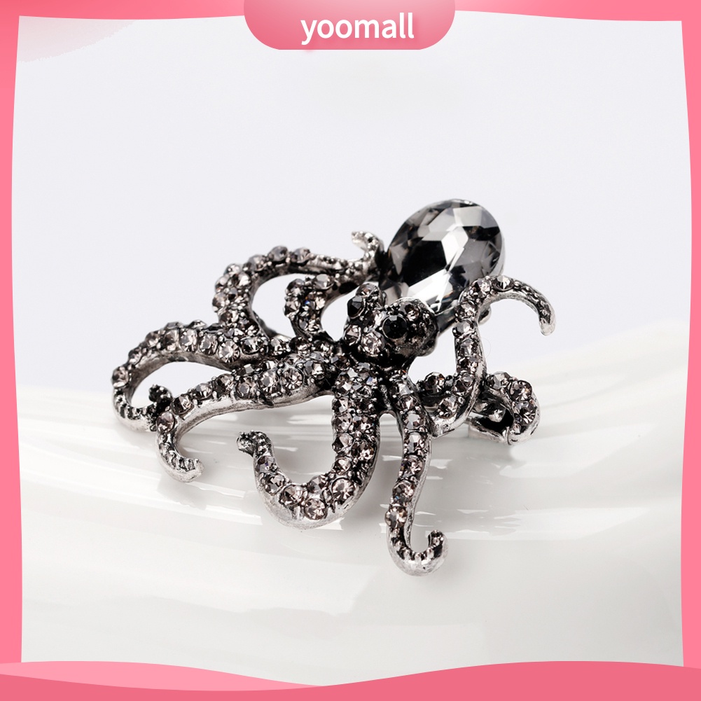 Ghim Cài Áo Hình Bạch Tuộc Đính Đá Dễ Thương