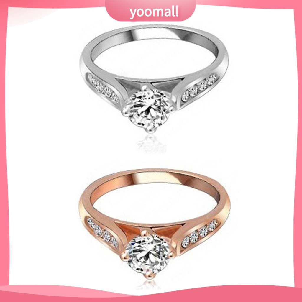 Nhẫn Đính Đá Đơn Giản 2 Màu Phong Cách Giáng Sinh