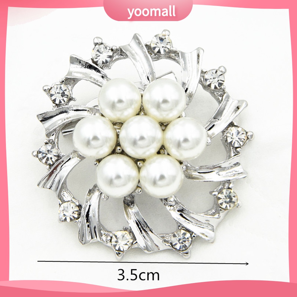 Ghim Cài Áo Hình Bông Hoa Đính Ngọc Trai Nhân Tạo Thời Trang
