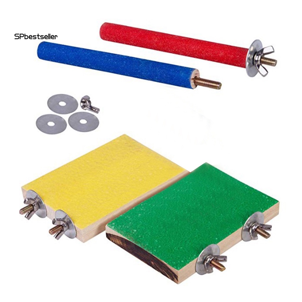 Set 4 Thanh Đứng Bằng Gỗ Dùng Làm Đồ Chơi Gặm Cho Chim Vẹt