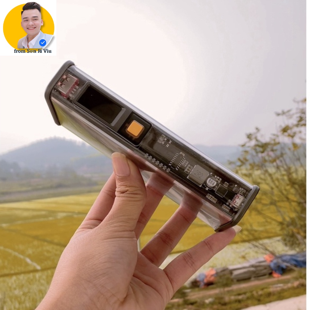 Sạc Dự Phòng 20000mah 4 Pin 21700 Sạc Nhanh 22.5W Sạc Dự Phòng Trong Suốt-Bảo Hành 12 Tháng