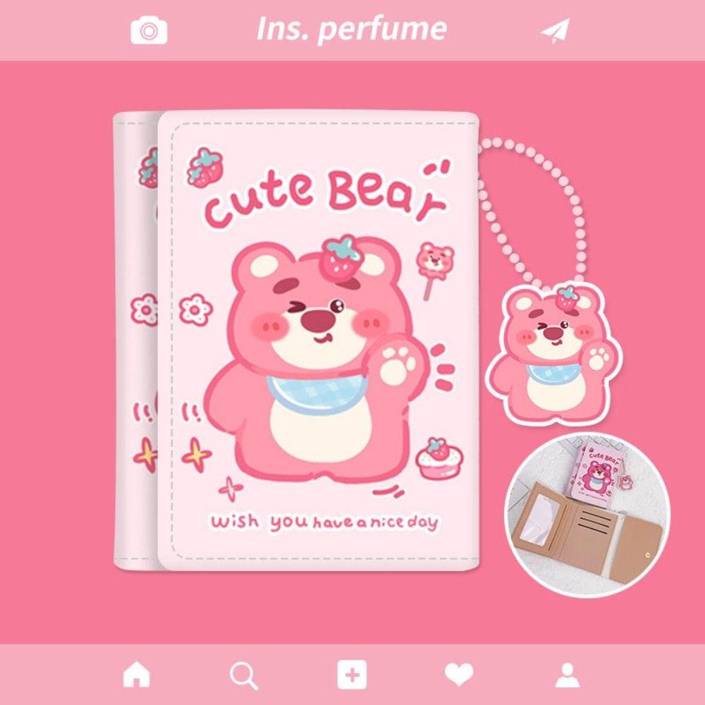 Dwayne Kuromi Ví Da PU Gập Ba Họa Tiết Dâu Tây Gấu Cinnamoroll Đáng Yêu Đựng Thẻ Ngoài Trời