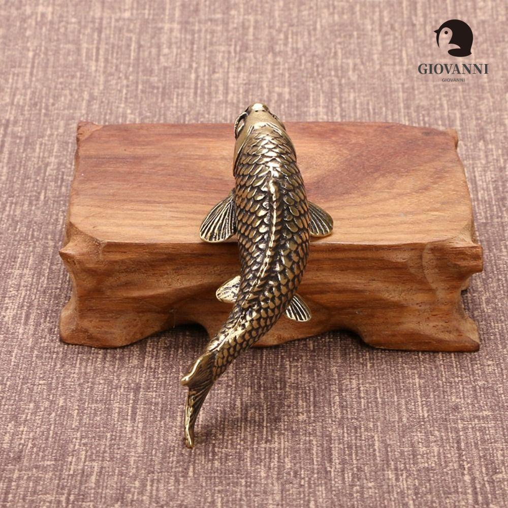 Tượng Cá Bằng Đồng Thau Chạm Khắc Thủ Công Để Bàn Trang Trí