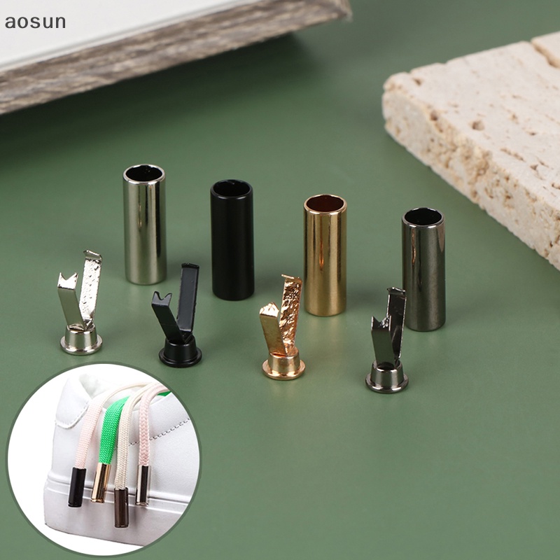 Aosun Set 10 Đầu Kim Loại Hình Trụ Bọc Bảo Vệ Dây Giày Diy