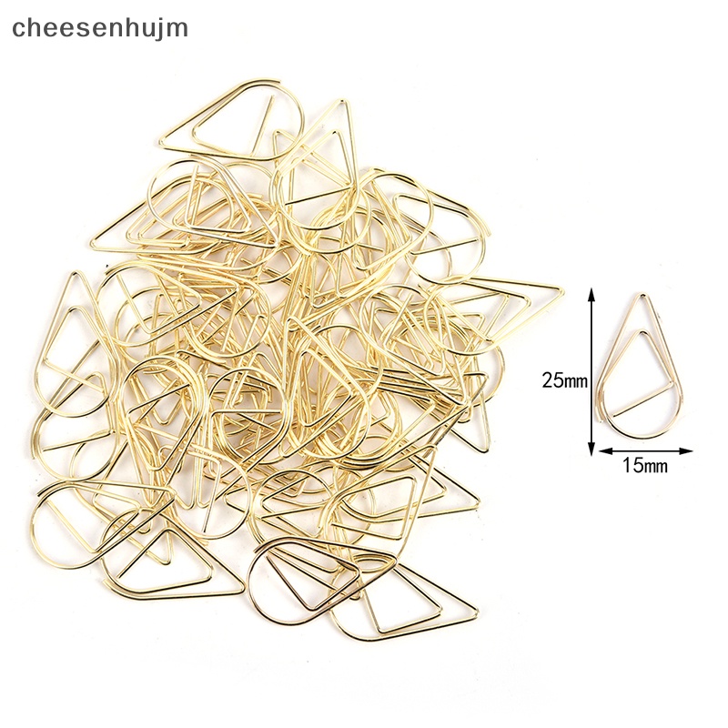 Set 50 Kẹp Giấy Kim Loại Hình Giọt Nước Dễ Thương