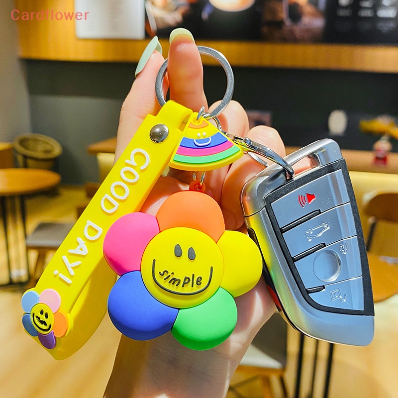 < Cardflower > Ins Móc Khóa Điện Thoại Di Động Mặt Hoa Hướng Dương Cười Dễ Thương Có Dây Đeo Phụ Kiện Móc Khóa Phụ Kiện Haning Mới