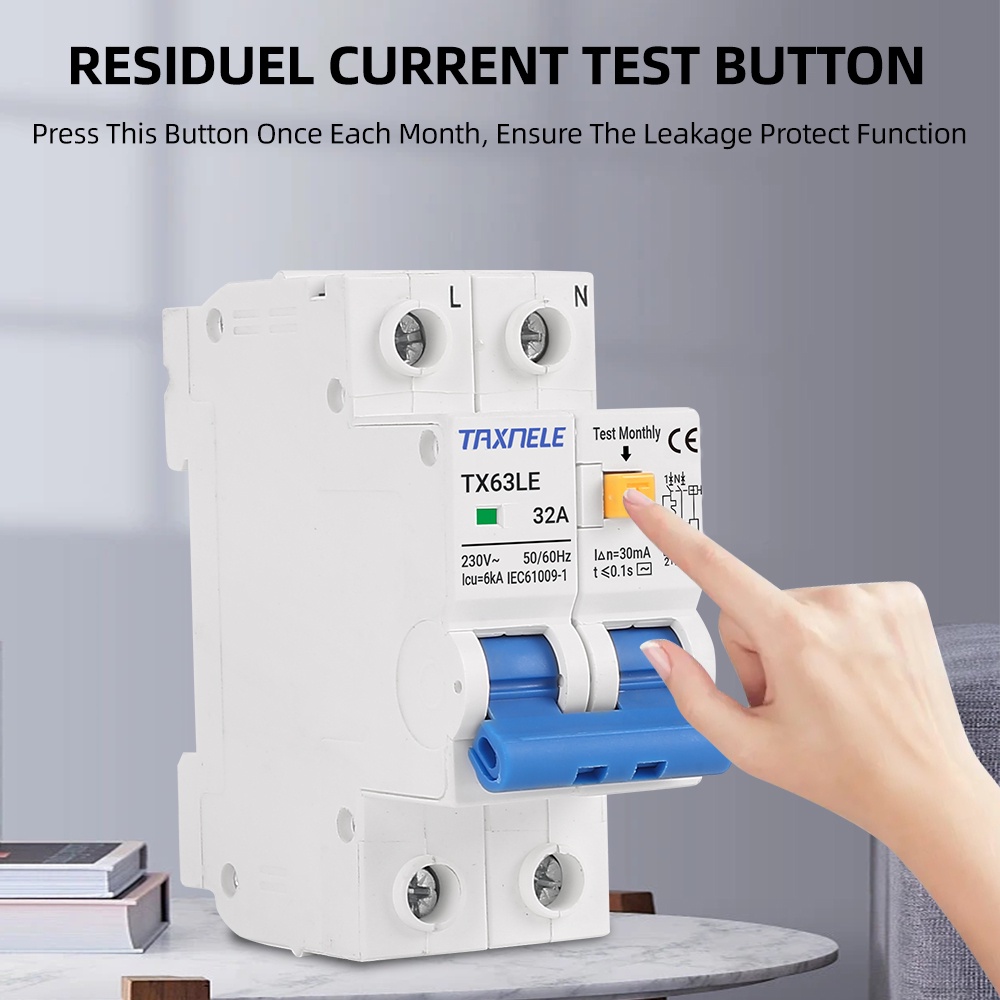 Cầu Dao 16a 32a 63a 230v 2p mcb 30ma Cho Xe Điều Khiển rcbo rcd