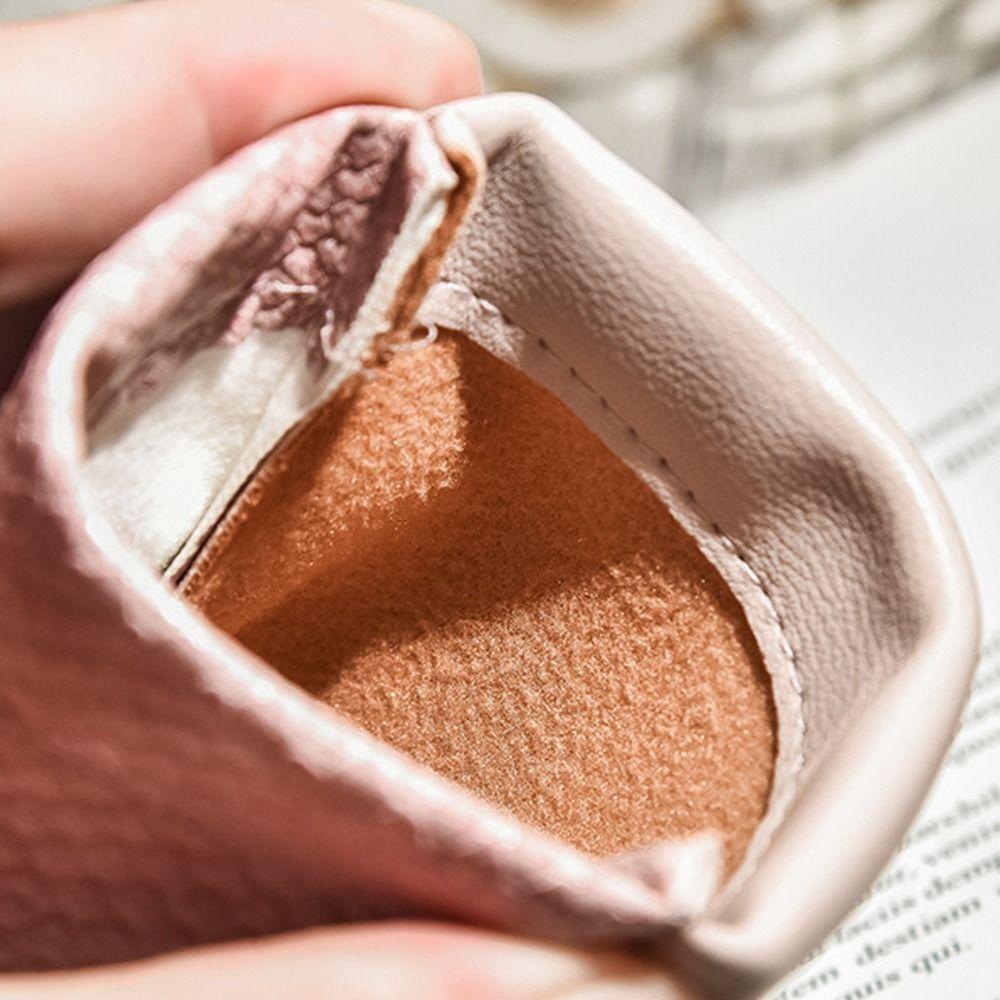 Túi Đựng Mắt Kính Bằng Da PU Mềm Tự Động Đóng Chống Nước Kích Thước Nhỏ Có Dây Đeo Trang Sức